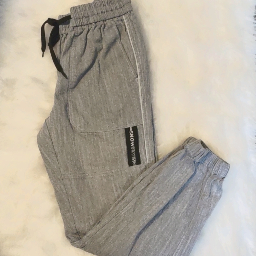Men's  Shein Gray Paper Bag drawstring Pants